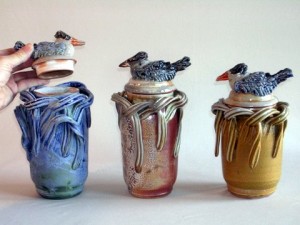 Bird Nest Covered Jars
