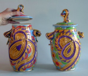 Pair of Covered Jars